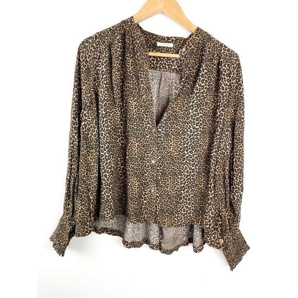 NWT Scotch & Soda Leopard V-neck Button-down Blouse - Picture 3 of 15